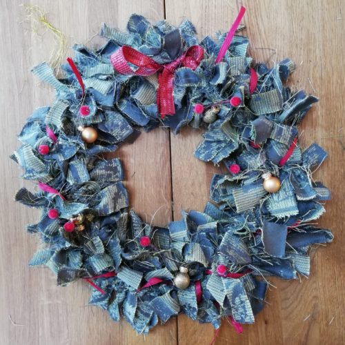 wrap scrap rag wreath