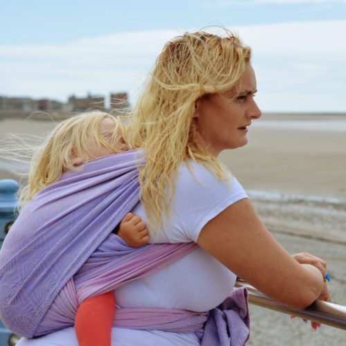 Astral Pink Moon Curves of Pursuit Woven Wrap Baby Carriers