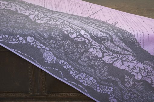 Greystoke Pink Moon Winter Hill cloth by the half metre.