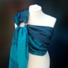 teal and navy ring sling with crashing waves design
