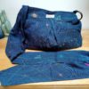 rainbow and navy babywearing bag