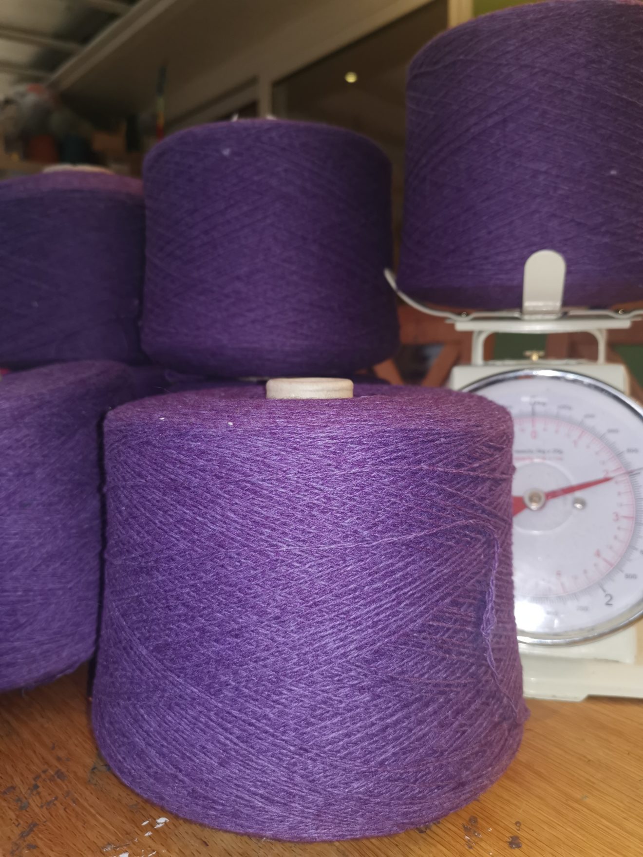 Purple Merino Cotton Yarn Cones ⋆ Firespiral Slings