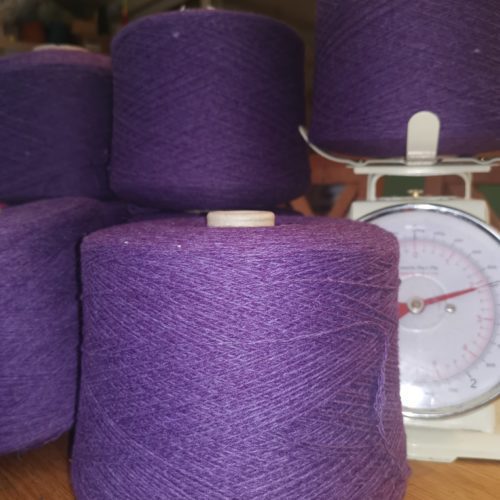 purple yarn cone