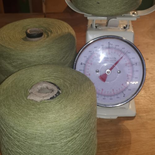 moss green yarn cone