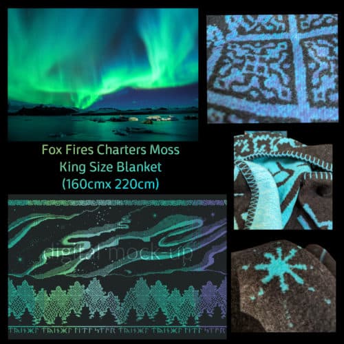 Fox Fires Obsidian Charters Moss king sized blanket