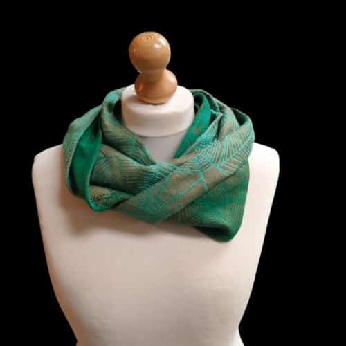 Double Loop scarf from Spellweaver Evergreen Gossamer - light side