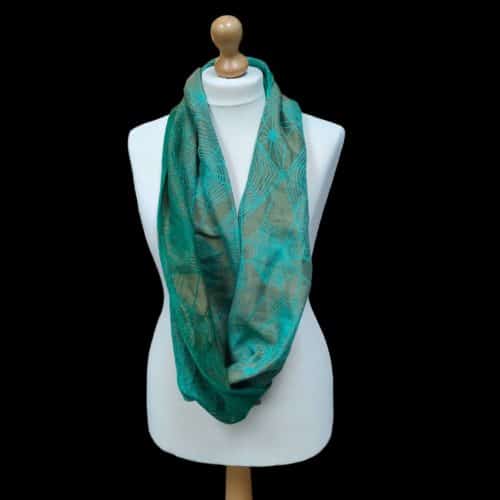 Double Loop scarf from Spellweaver Evergreen Gossamer - light side