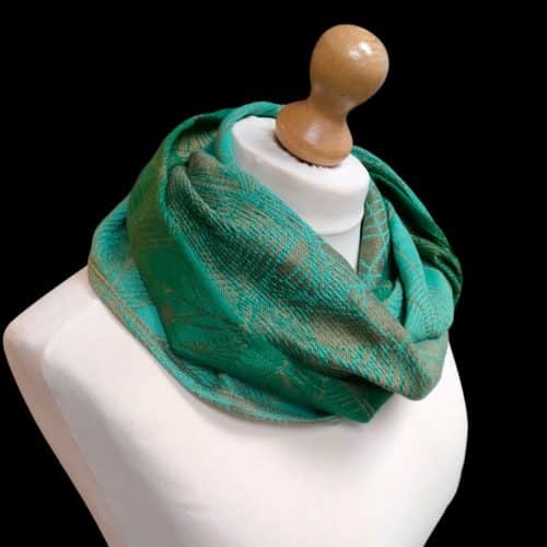 Double Loop scarf from Spellweaver Evergreen Gossamer - light side
